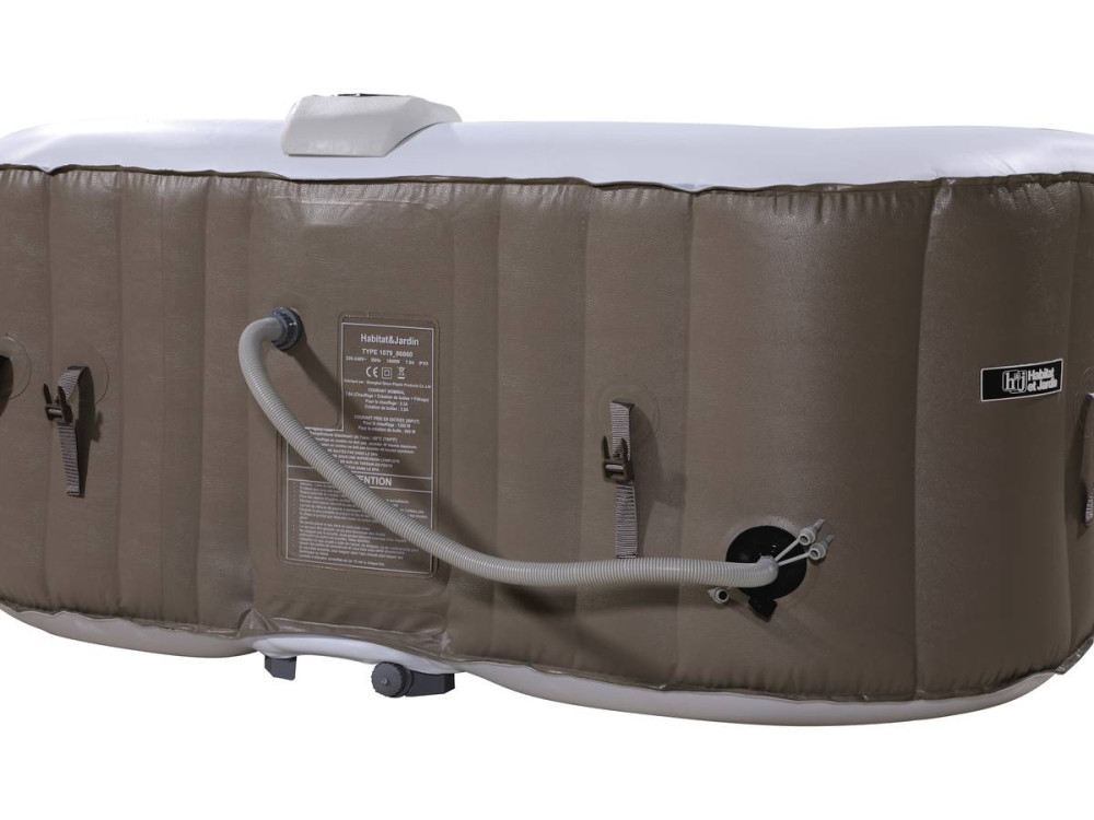 Spa gonflable carré en PVC "Monac" - 4 places - Taupe