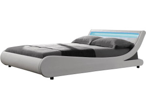 Lit LED "Natacha" - 140 x 190 cm - Blanc