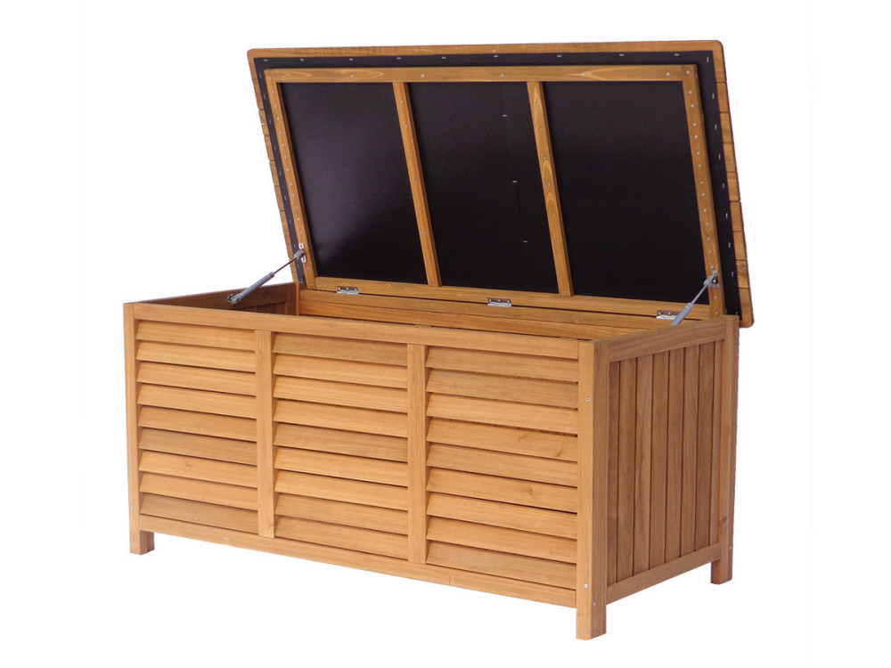 Coffre de jardin en bois "Macao" - 130 x 64 x 60 cm - Marron