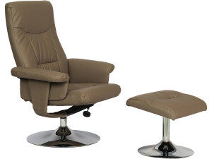 Fauteuil relax + repose-pieds "Louis" - 1 place - Beige