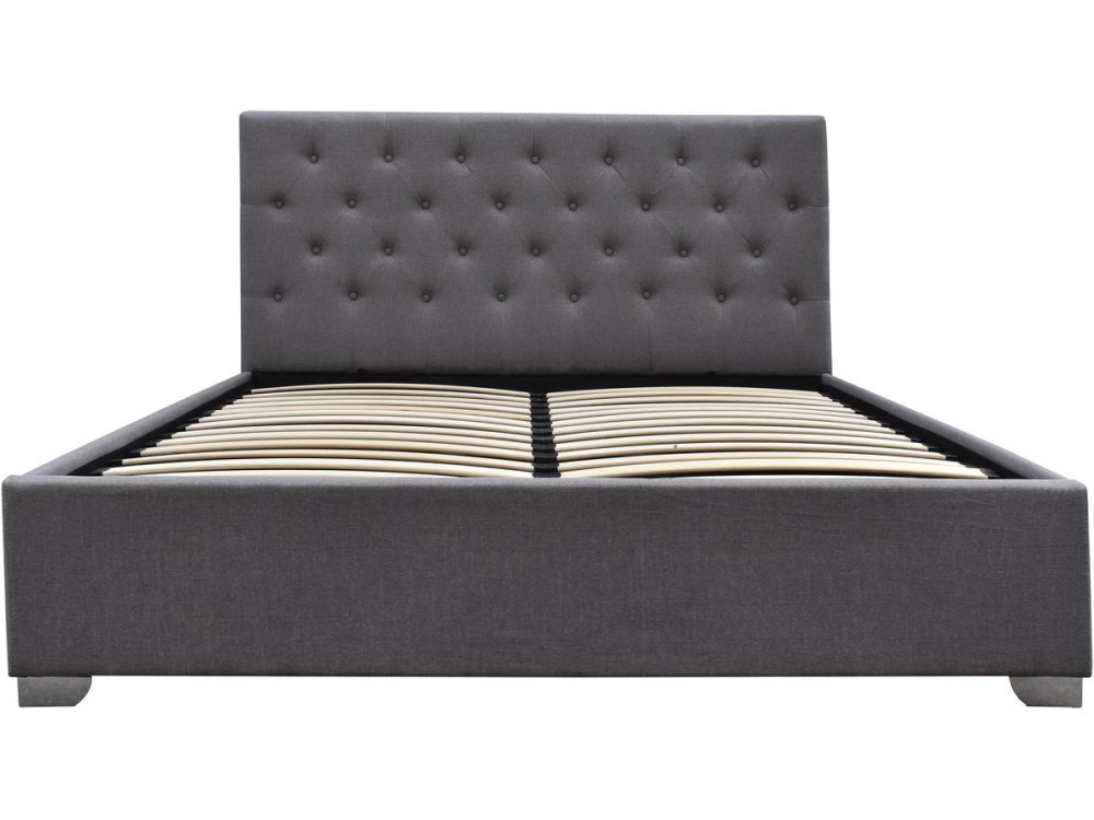Lit double avec coffre "Tino" - 160 × 200 cm - Gris