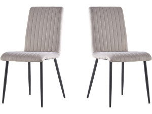 Lot de 2 chaises en velours "Henley" - Gris clair