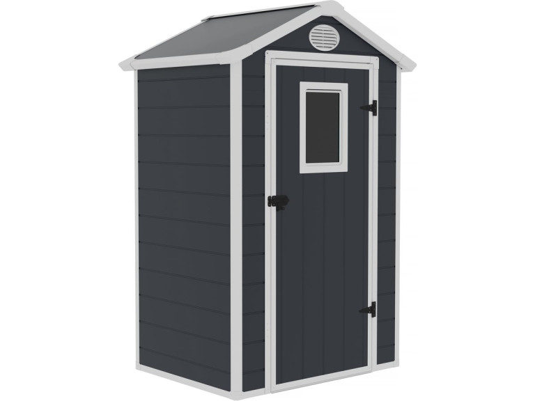 Abri de jardin résine "Texas" - kit d'ancrage inclus - 1.34 m² - Anthracite