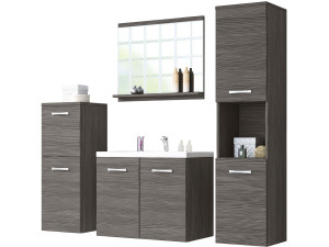 Ensemble de salle de bain "Malo" - 4 pièces -  Gris
