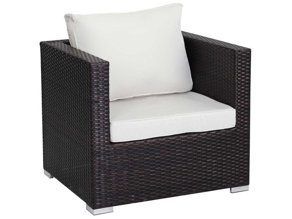 Fauteuil jardin en résine tressée "Ibiza" - Buffalo - Marron