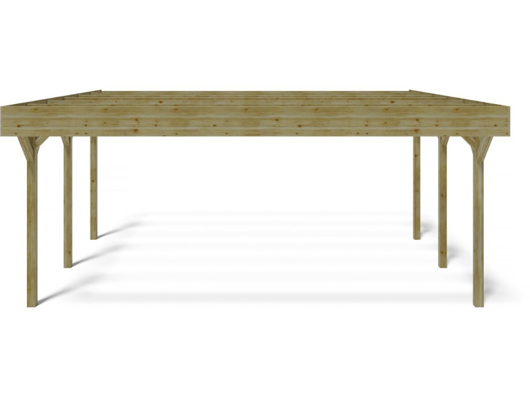 Carport double voiture " Solar Double  " - 30 m² - 6.06 x 5.02 x  2.72 m