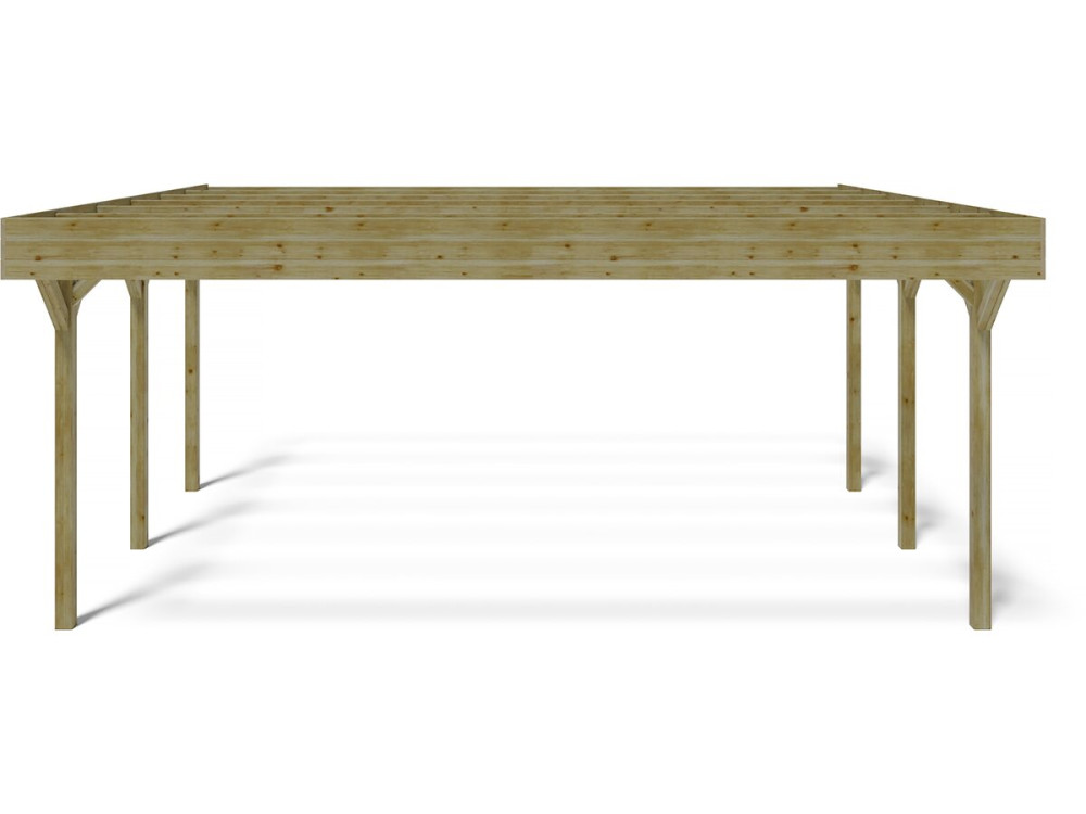 Carport double voiture " Solar Double  " - 30 m² - 6.06 x 5.02 x  2.72 m