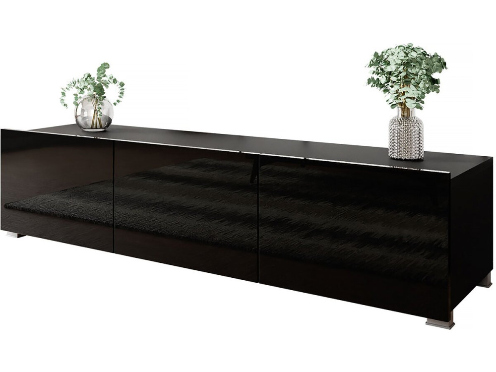 Meuble TV "Bralani 150" - 150 x 43 x 37 cm - Noir