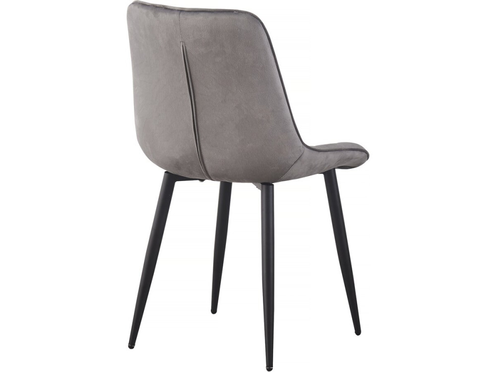 Lot de 2 chaises "Victoria" en velours - Gris