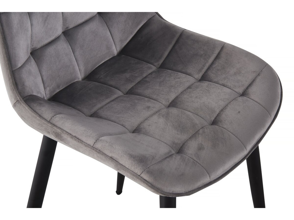 Lot de 2 chaises "Victoria" en velours - Gris