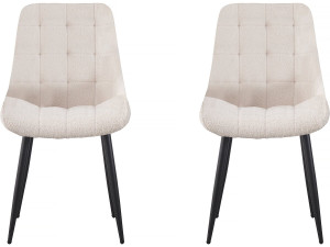 Lot de 2 chaises bouclette "Victoria" - Beige