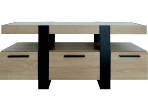 Meuble TV bois "Phoenix" - 116 x 40 x 50 cm - Marron