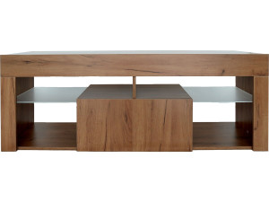 Meuble TV design bois "Hugo" - 140 x 40 x 50 cm - Marron