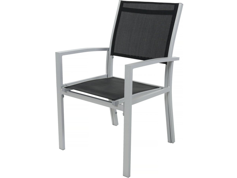 Salon de jardin repas extensible "Lagos" - Table extensible 200/320 x 105 x 76 cm - 12 chaises - Noir