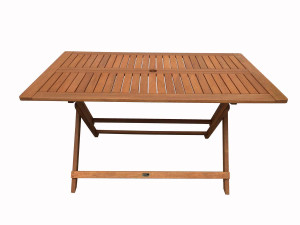 Table pliante bois exotique "Hong Kong" - Maple - 135 x 80 cm - Marron clair