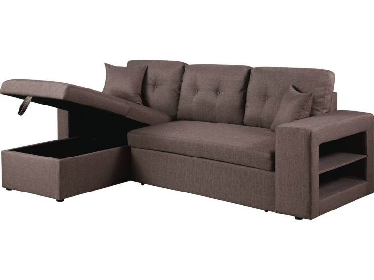 Canapé d'angle convertible/réversible "Axel" - 3 places - Taupe