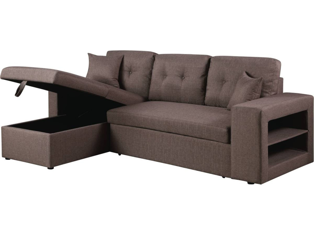 Canapé d'angle convertible/réversible "Axel" - 3 places - Taupe