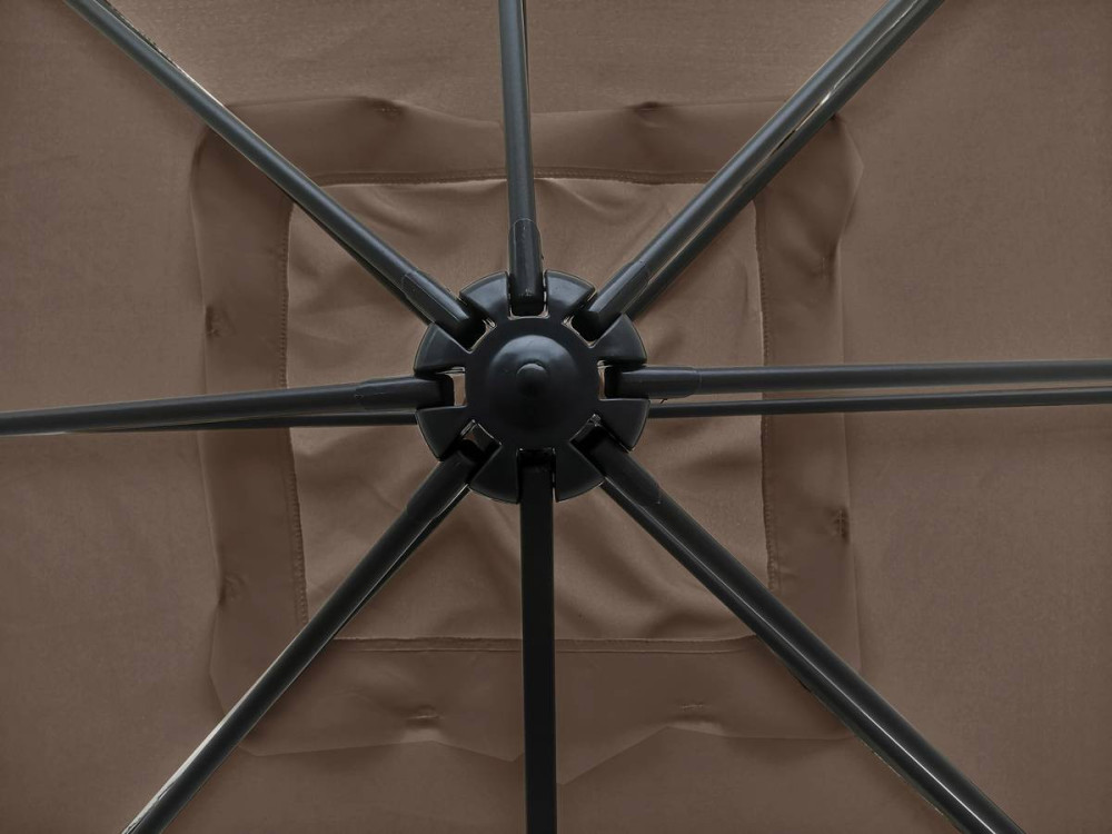 Parasol jardin déporté "Soleil" - Carré - 2.5 x 2.5 m - Taupe
