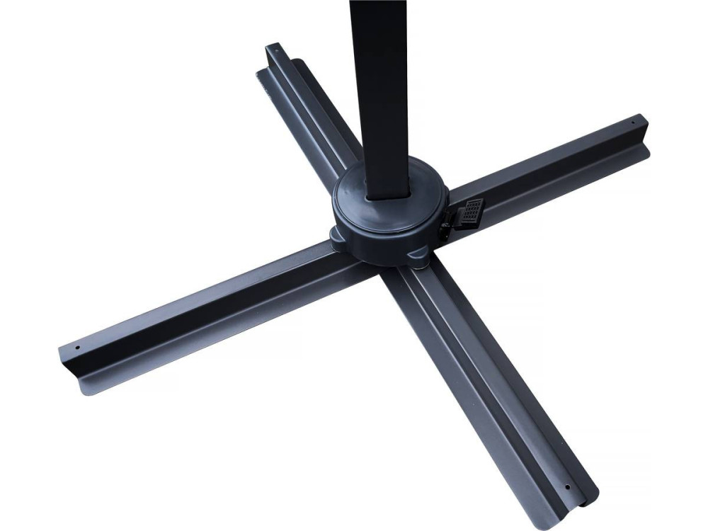 Parasol jardin déporté "Soleil" - Carré - 2.5 x 2.5 m - Taupe + Dalles à lester incluses