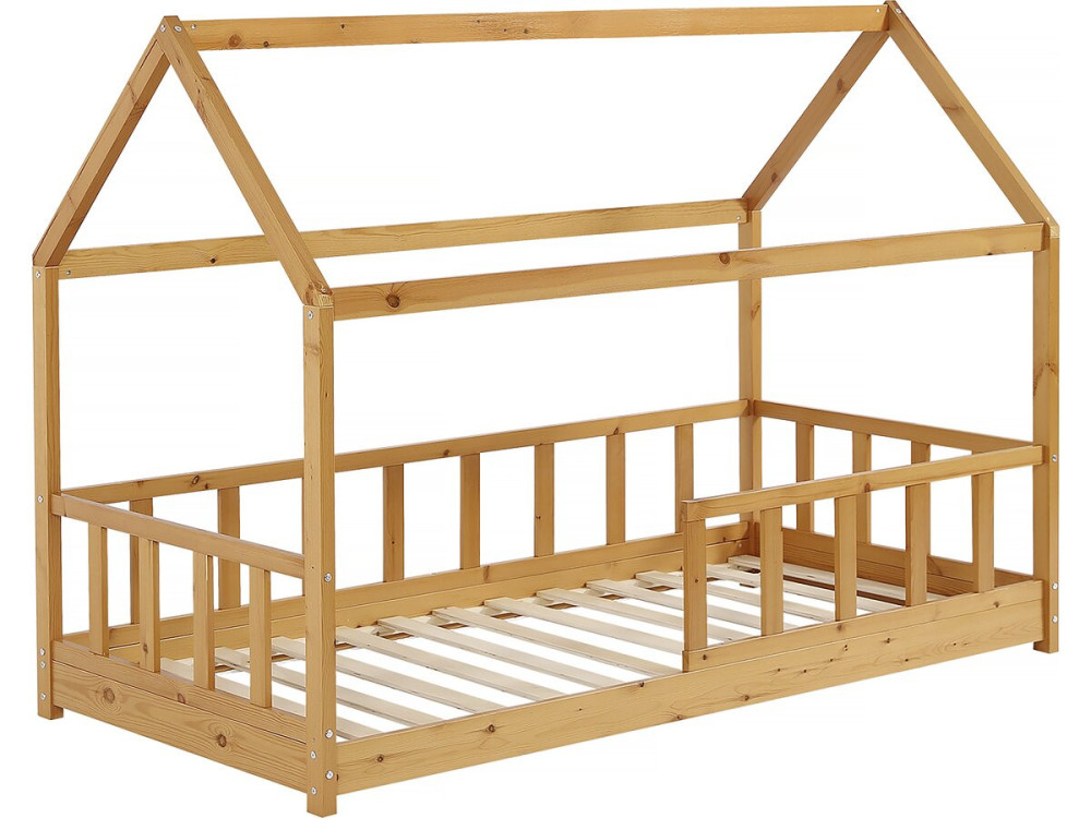 Lit cabane en bois pour enfant "Mila" - 90 x 190 cm - Marron