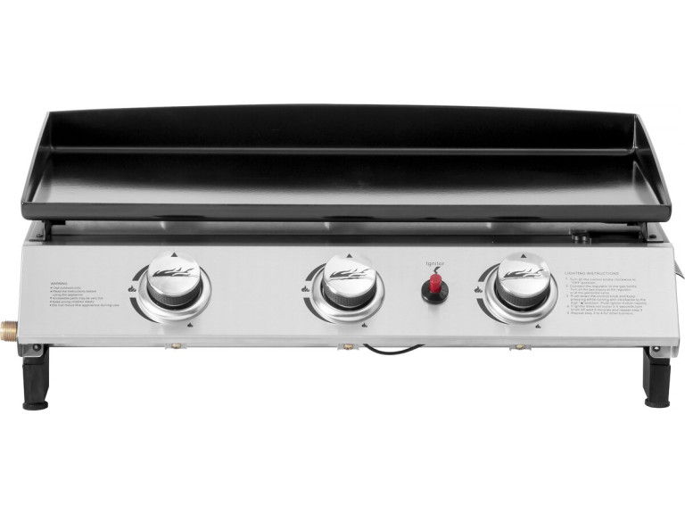 Plancha gaz 3 brûleurs "Jolly" - 7,5 Kw - Gris