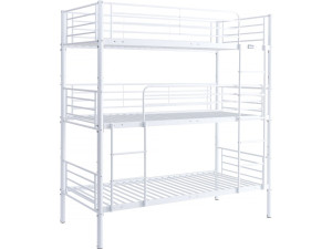 Lit triple superposé metal "Havin" - 90 x 190 cm - Blanc