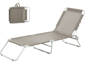 Bain de soleil pliable textilène "Praia" - Phoenix - Taupe