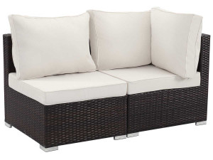 Salon jardin méridienne 2 pcs "Ibiza" - Buffalo - Marron