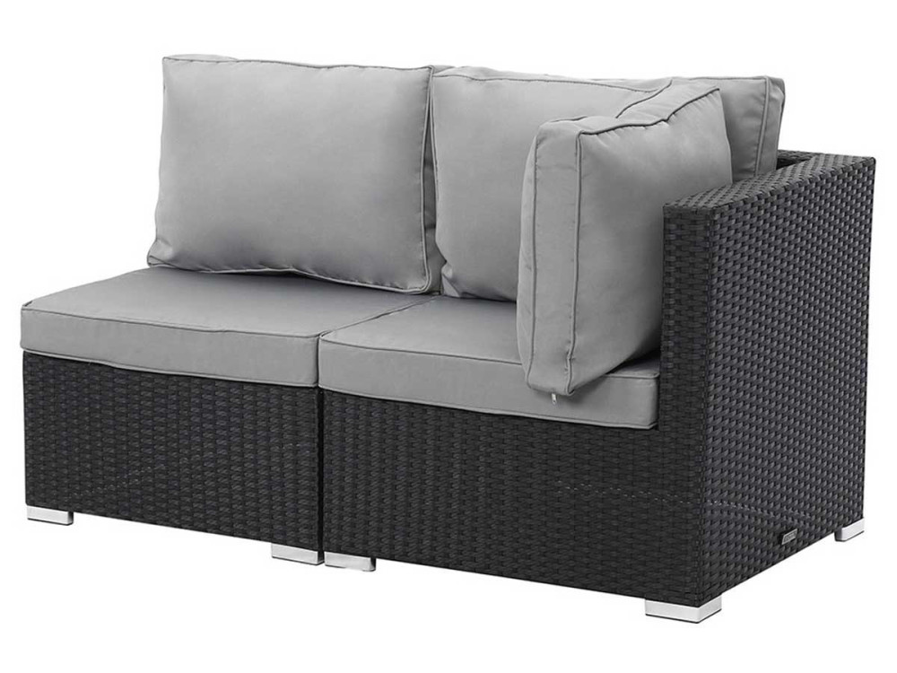 Salon jardin méridienne 2 pcs "Ibiza" - Atlanta - Noir