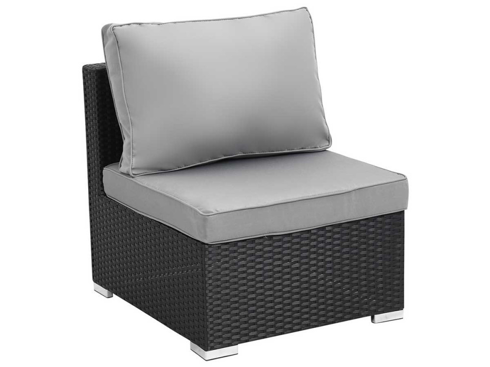 Salon jardin méridienne 2 pcs "Ibiza" - Atlanta - Noir