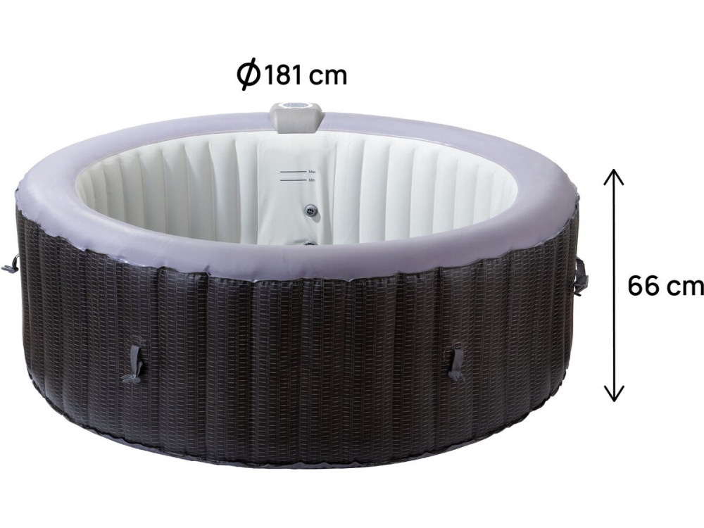Spa gonflable en PVC  "Malaga" - 4 places - Gris