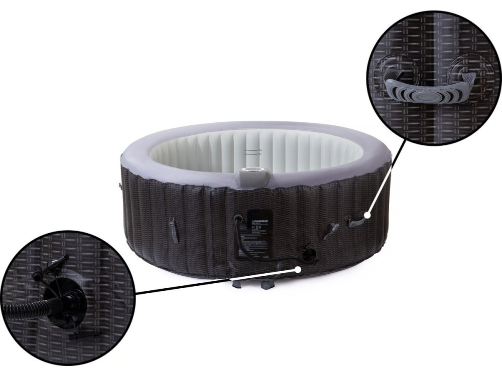 Spa gonflable en PVC  "Malaga" - 4 places - Gris