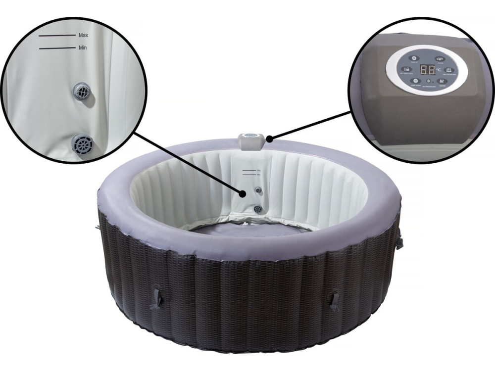 Spa gonflable en PVC  "Malaga" - 4 places - Gris