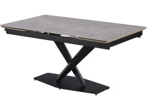 Table à manger extensible en céramique 6 à 10 personnes "Silence" - Gris marbré