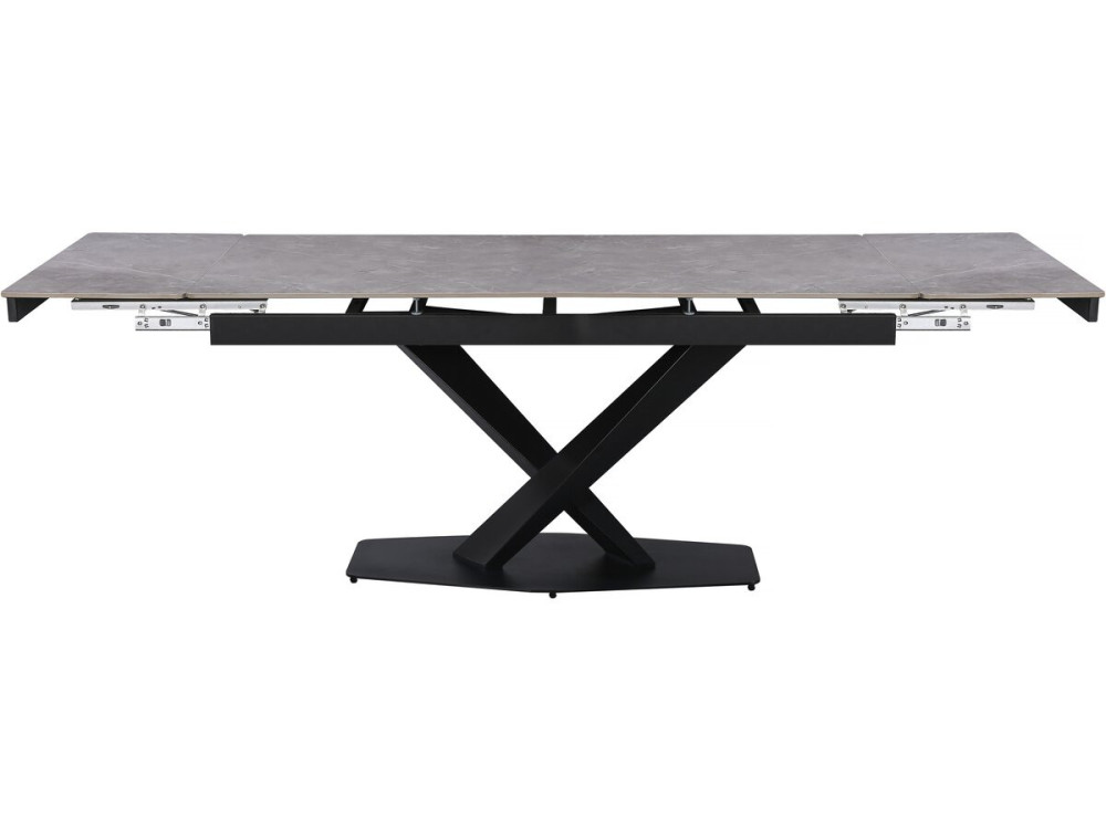Table à manger extensible en céramique 6 à 10 personnes "Silence" - Gris marbré