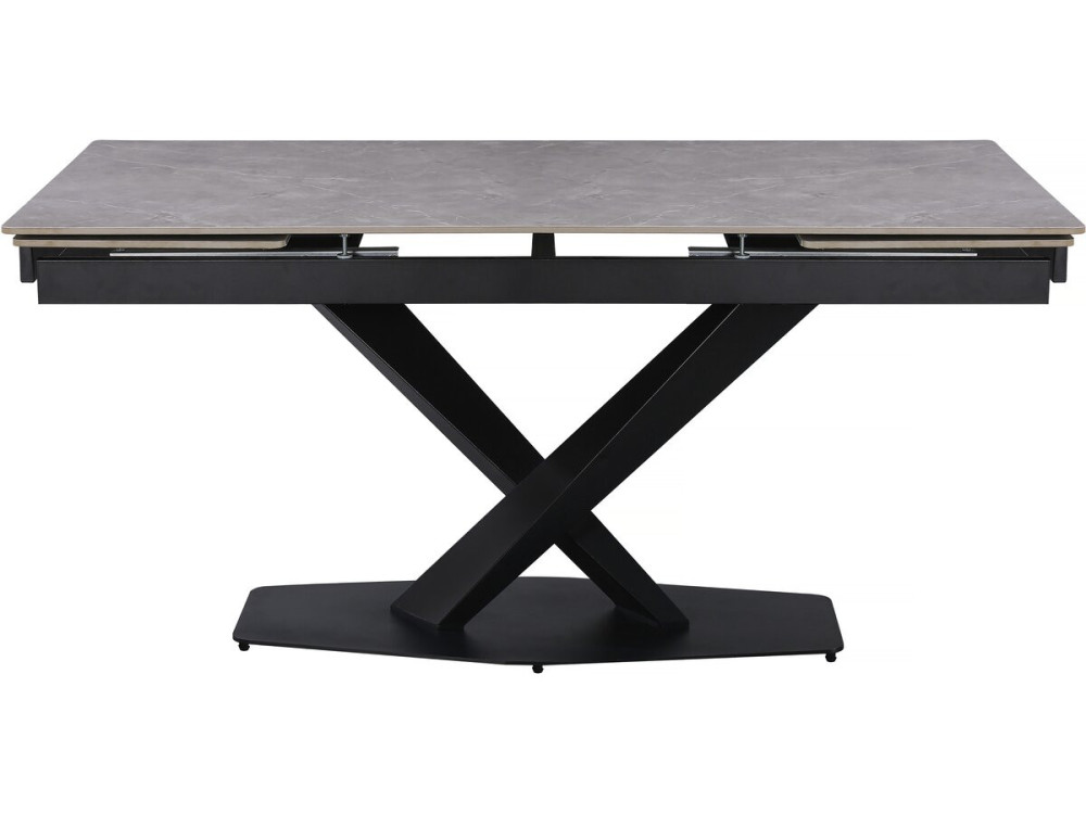 Table à manger extensible en céramique 6 à 10 personnes "Silence" - Gris marbré