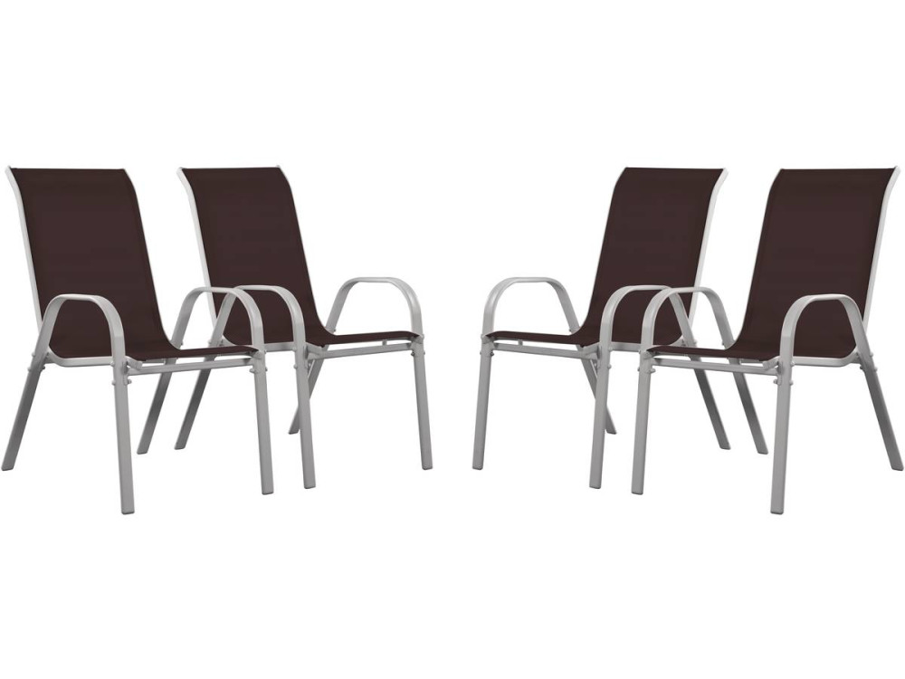 Fauteuil jardin Textilène "Cordoba" - Phoenix - Taupe - Lot de 4