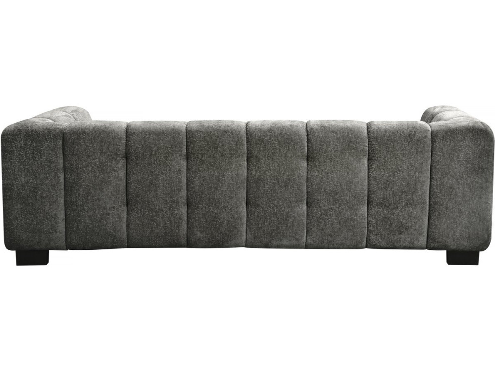 Canapé droit design en tissu chenille 3 places "Foch"- Gris