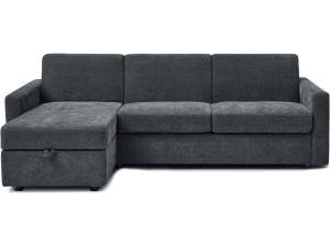 Canapé d'angle réversible et convertible express en tissu "Celia" - 3 places - Gris