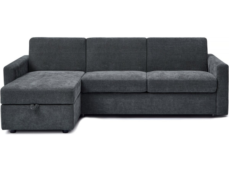 Canapé d'angle réversible et convertible express en tissu "Celia" - 3 places - Gris