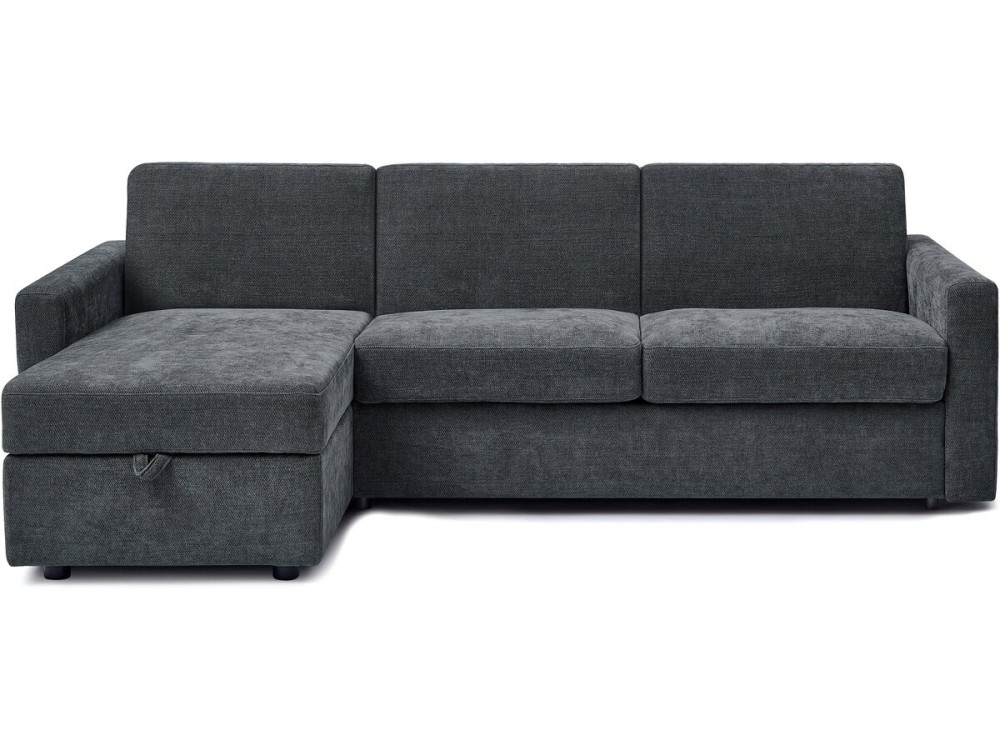 Canapé d'angle réversible et convertible express en tissu "Celia" - 3 places - Gris