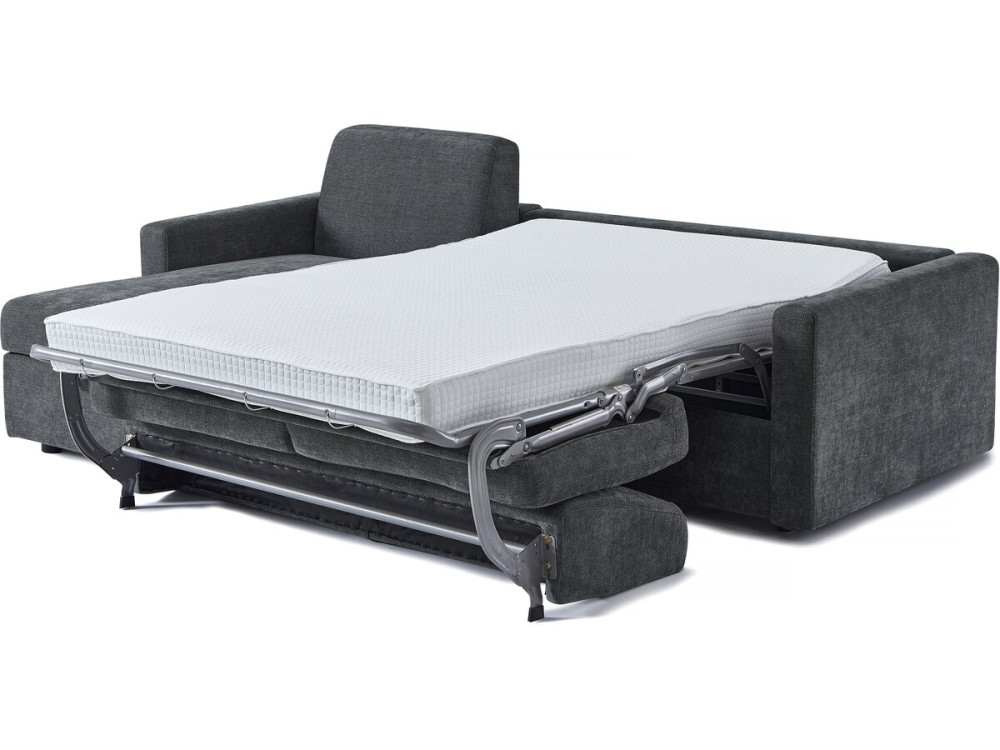 Canapé d'angle réversible et convertible express en tissu "Celia" - 3 places - Gris