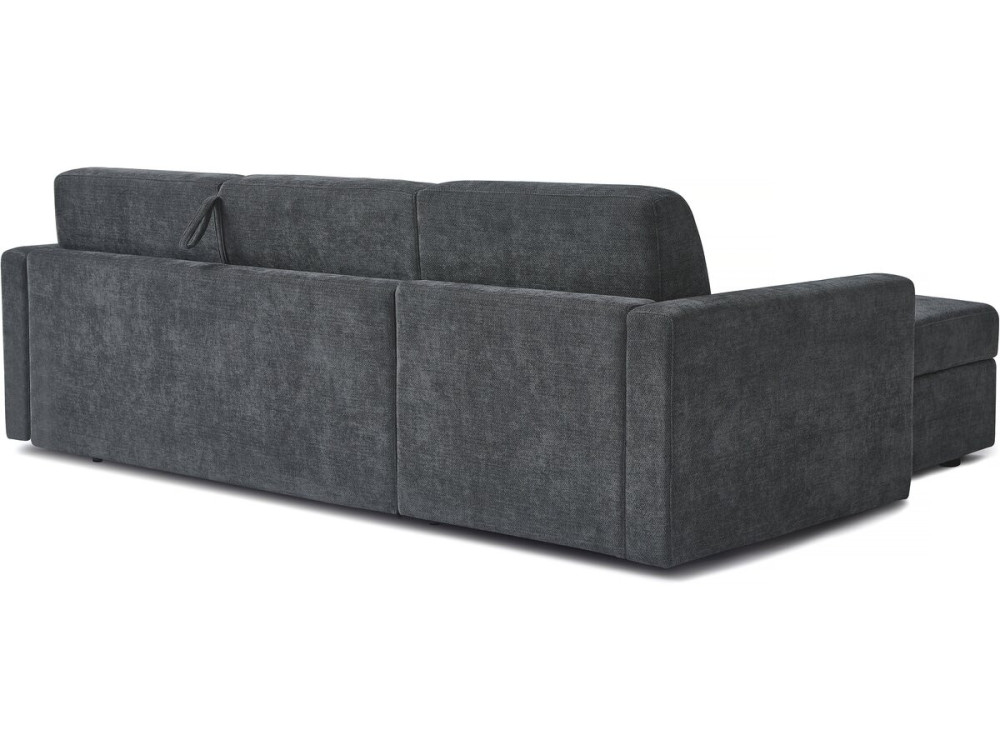 Canapé d'angle réversible et convertible express en tissu "Celia" - 3 places - Gris