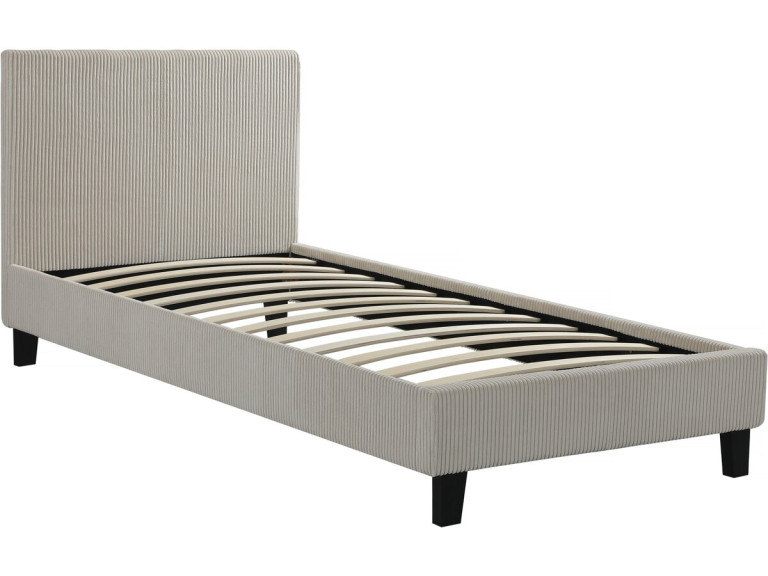 Lit simple en velours cotelé "Ambre" - 90 x 190 - Beige