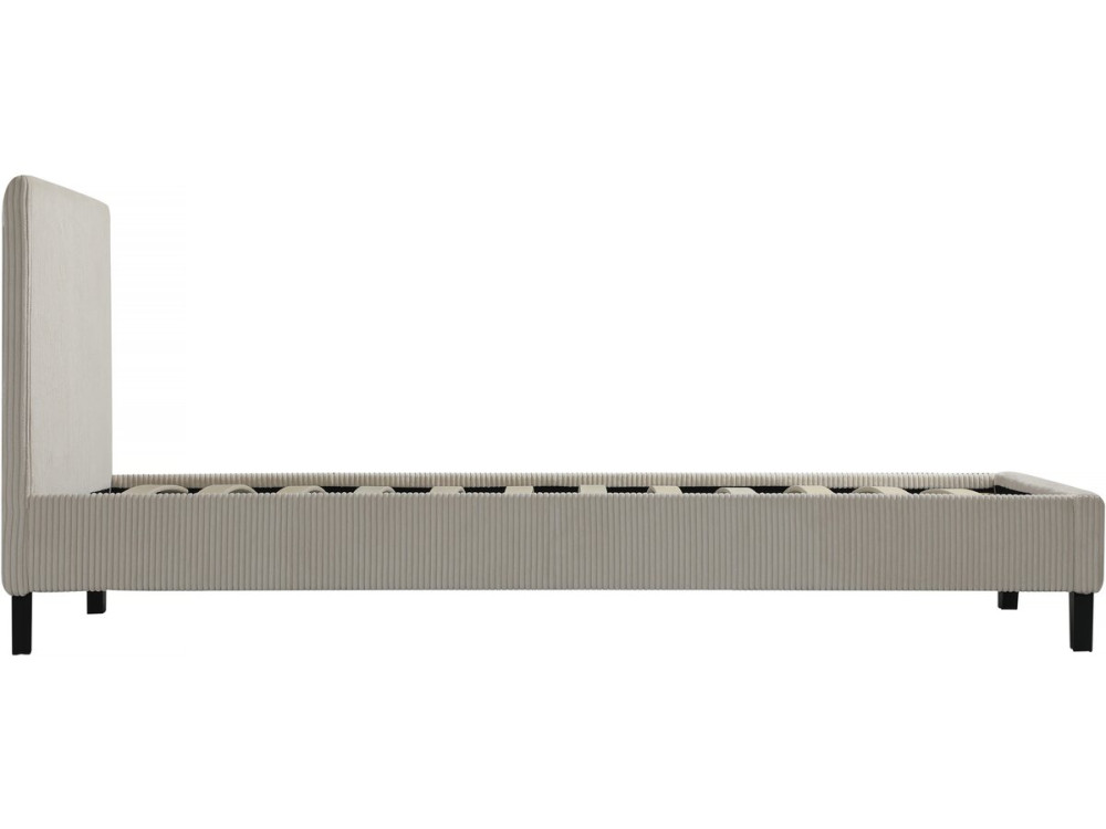 Lit simple en velours cotelé "Ambre" - 90 x 190 - Beige