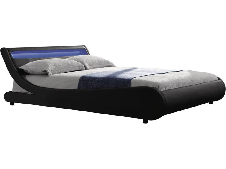 Lit LED "Natacha" - 140 x 190 cm - Noir