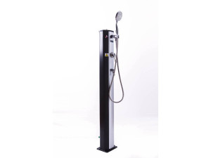 Douche solaire piscine PVC "Fresh 8" - 20L + mitigeur et brumisateur - Noir et argenté