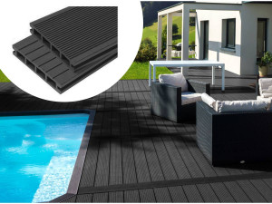 Pack 5 m² - Lames de terrasse composite alvéolaires - Gris foncé