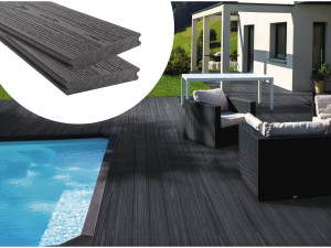 Pack 10 m² - Lames de terrasse composite co-extrudées - Gris