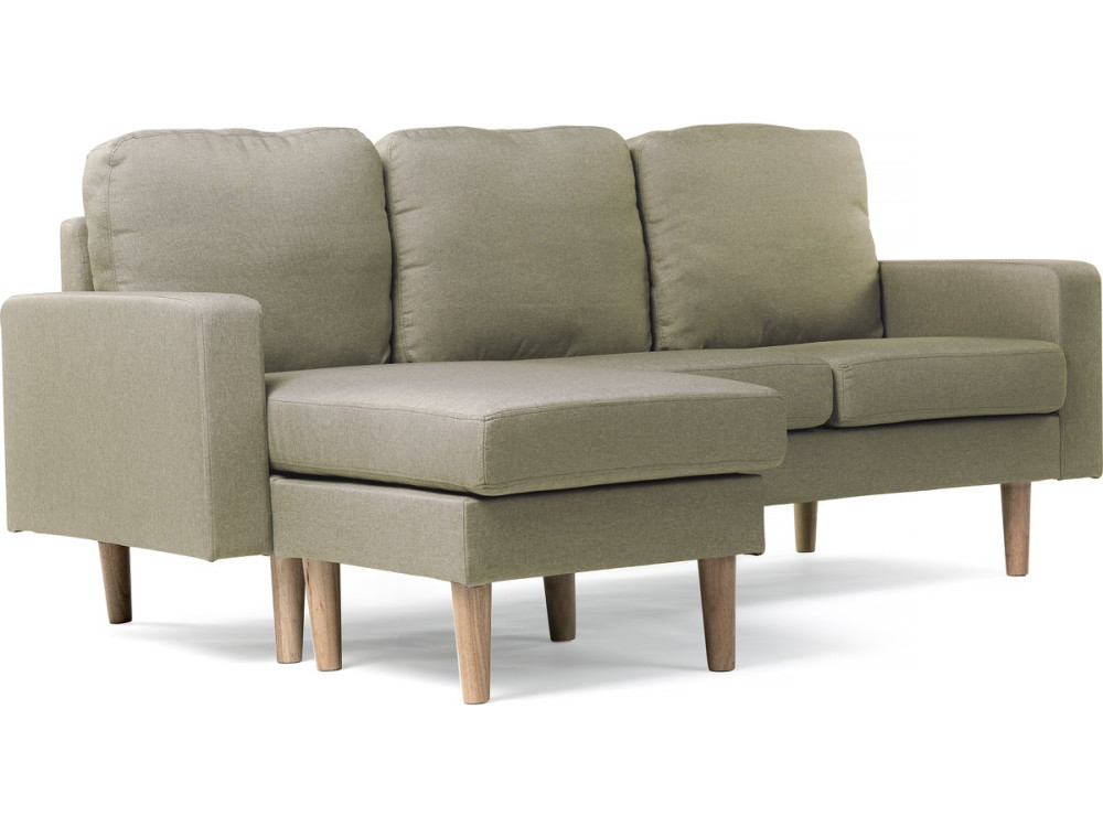 Canapé d'angle réversible en tissu "Gabby" - 3 places - Beige